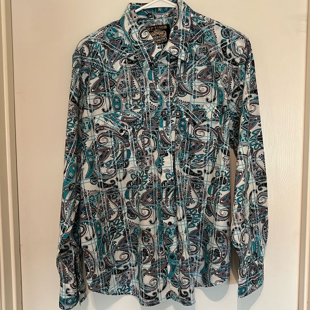 Sliver Star Optimo Turquoise & White Snap Down Lrg